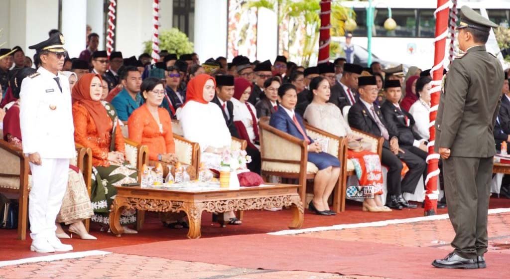 Bupati Pimpin Upacara HUT Ke – 80 RI Tingkat Kabupaten Mura