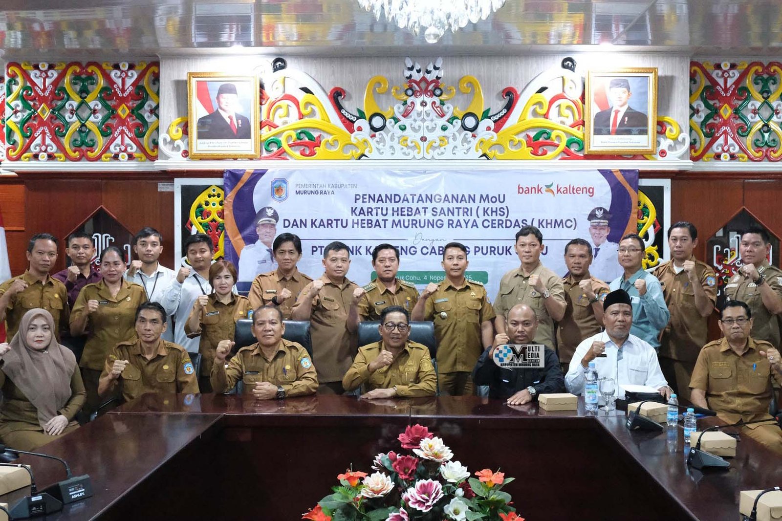 Bupati Heriyus Hadiri Penandatanganan MOU Program Kartu Hebat Santri dan Kartu Hebat Murung Raya Cerdas