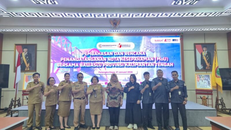 Diskominfosantik Gelar Audiensi Bahas Rencana Penandatanganan MoU Bersama Bawaslu Kalteng