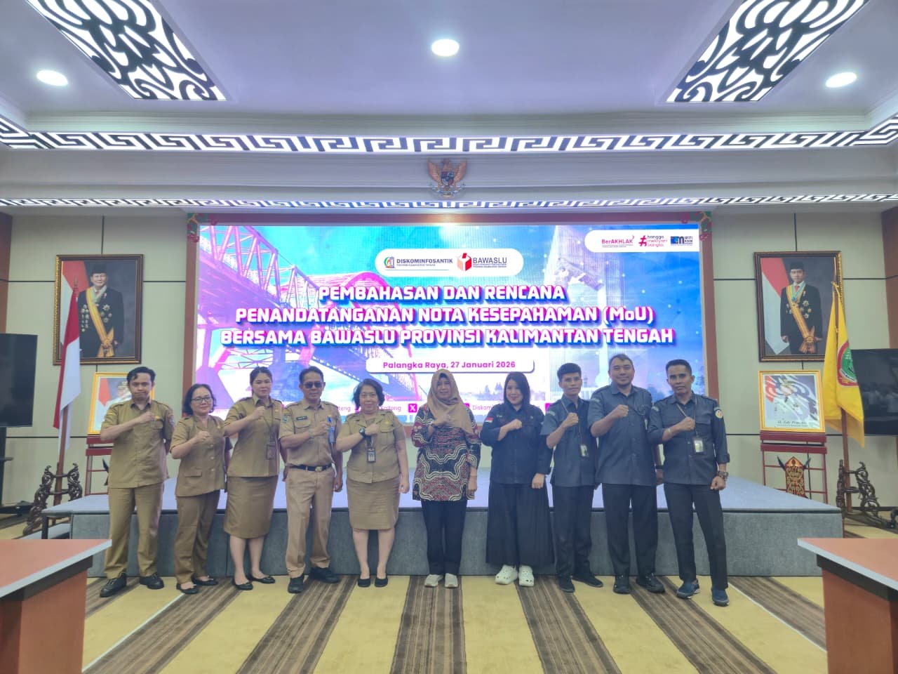 Diskominfosantik Gelar Audiensi Bahas Rencana Penandatanganan MoU Bersama Bawaslu Kalteng