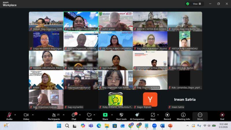 Biro Organisasi Laksanakan Rapat Kerja Penataan Kelembagaan Kabupaten/Kota se-Kalteng