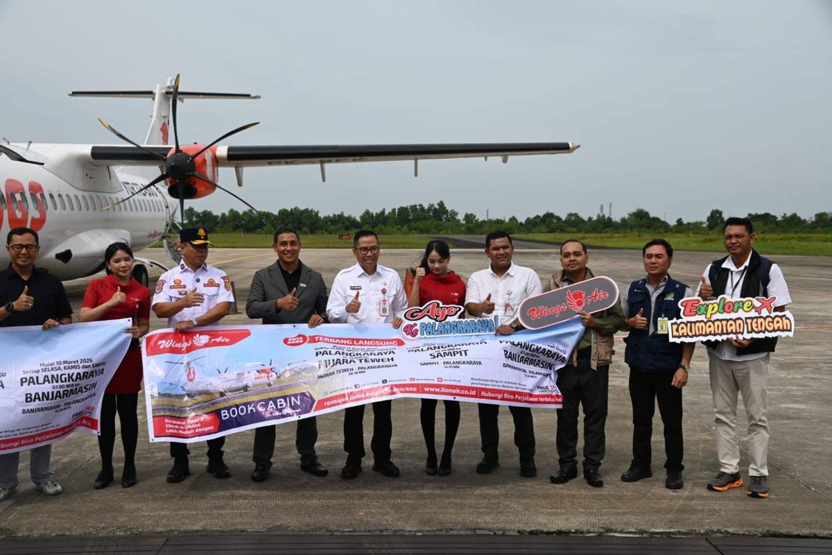 Buka Penerbangan Perdana Wings Air, Plt Sekda : Langkah Strategis Pemprov Kalteng Bersama Maskapai Percepat Konektivitas Antarwilayah