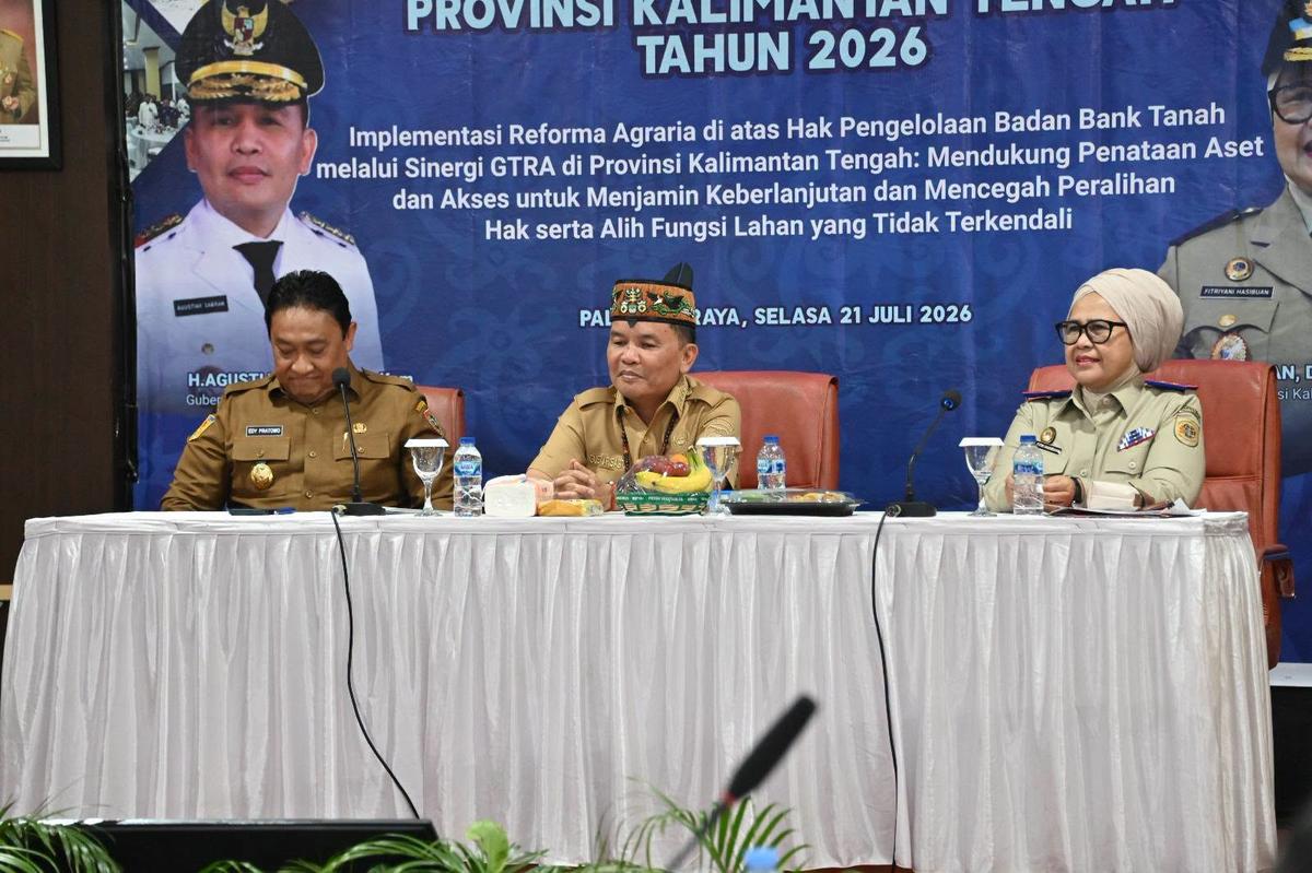 Perkuat Sinergi Reforma Agraria, Gubernur dan Wakil Gubernur Hadiri Rakor Awal GTRA Kalteng 2026